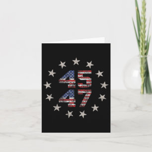 Carte 2 Side Trump 2024 Président 45 47 American Flag Tr