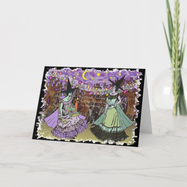 Carte 2 sorcières d&#x27;Edwardian dans une forêt hantée (Devant)