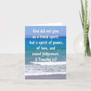 Carte 2 Timothée 1:7 Les chrétiens ne sont pas Timid Bib