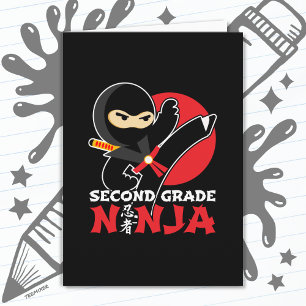Carte 2e année Ninja Kick Premier jour Retour à l'école