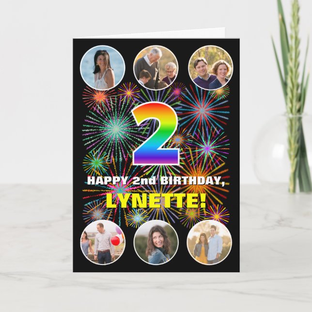 Carte 2e anniversaire : Amusant Arc en Ciel #, Personnal (Devant)