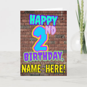 Carte 2e anniversaire - Amusant, Graffiti urbain inspiré