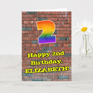 Carte 2e anniversaire : Arc-en-ciel inspiré par les graf