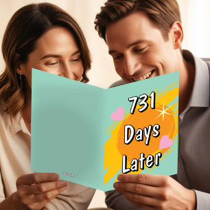 Carte 2e anniversaire de mariage en jours deux ans plus 