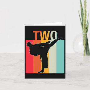 Carte 2e anniversaire Karate Cadeau Retro Taekwondo Mart