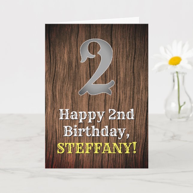 Carte 2e anniversaire : Pays inspiré par l'Ouest Look, N (Petite plante)