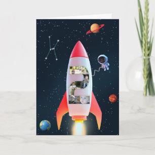 Carte 2e Anniversaire Space Rocket   Immense Collage Pho