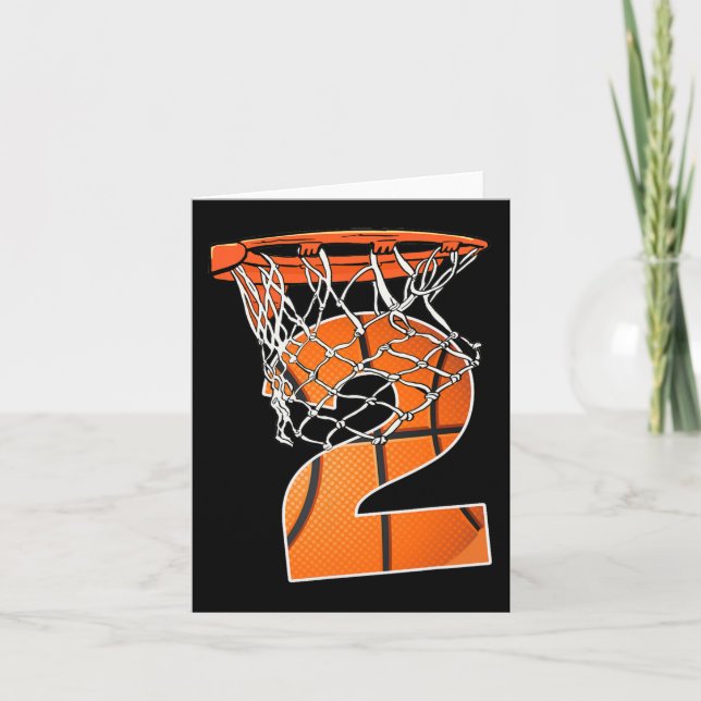 Carte 2e Anniversaire Sport 2 Ans Basketball 2 Garçons K (Devant)