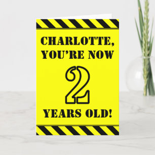 Carte 2e anniversaire : texte amusant style crayon, nom 