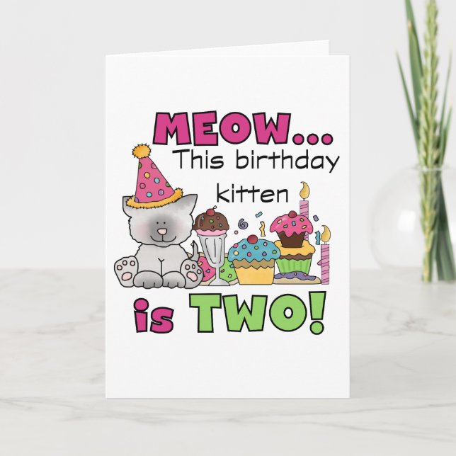 Carte 2e t-shirts et cadeaux d'anniversaire Kitten (Devant)