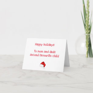 Carte 2ème enfant préféré - Noël de frère et sœur drôle