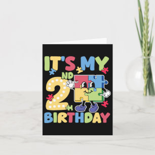Carte 2ème fête d'anniversaire d'autisme Autistique 2 an