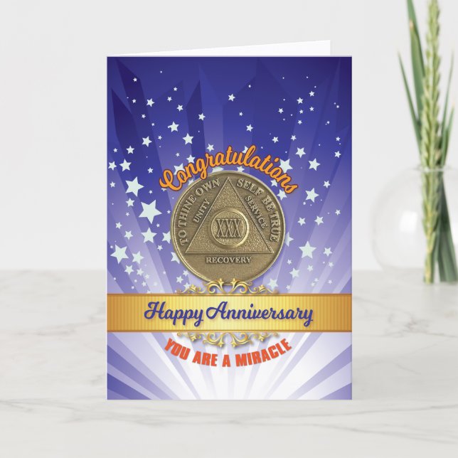 Carte 30 ans de reprise Coin Anniversaire Vous êtes un m (Devant)