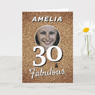 Carte 30 et Fabuleux Paillettes Dorées 30e Anniversaire 
