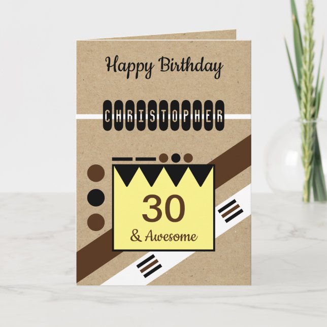 Carte 30 et magnifique brun noir 30ème Anniversaire rust (Devant)