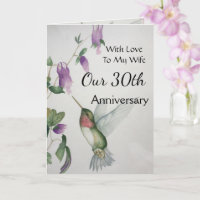 30e anniversaire à ma femme joli colibri