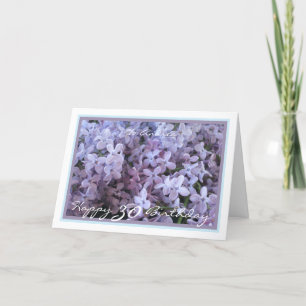 Carte 30e anniversaire Andrea Purple Lilac cadre élégant