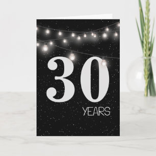 Carte 30e anniversaire avec lumières et étoiles