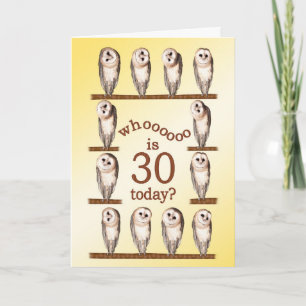 Carte 30e anniversaire, Curious owls card.