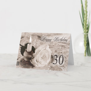 Carte 30e anniversaire de la Birthday with an antique ro