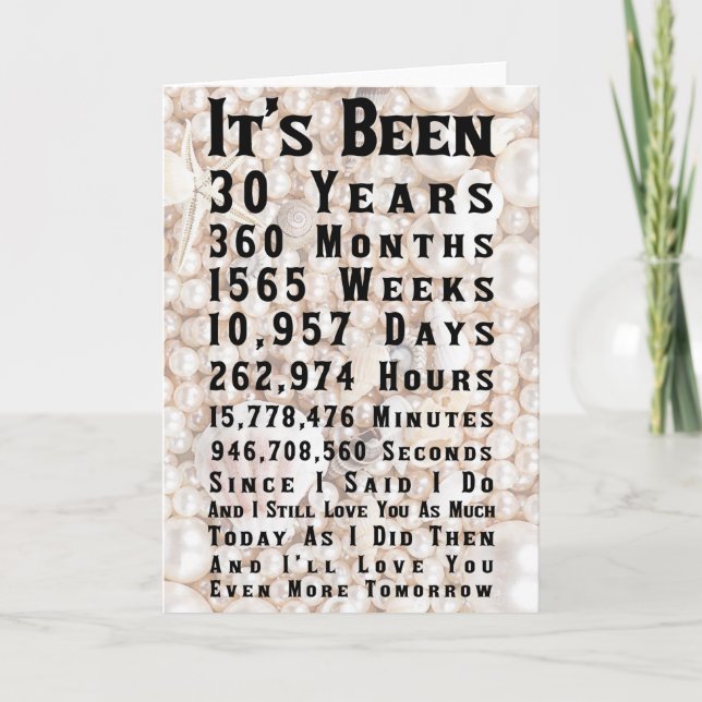 Carte 30e anniversaire de la perle (Devant)