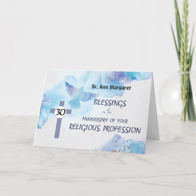 Carte 30e anniversaire de la religion (Devant)