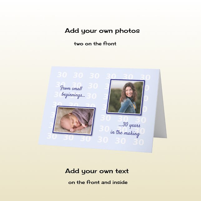Carte 30e anniversaire de vos photos et de vos textes (Créateur téléchargé)