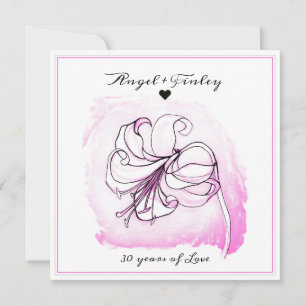 Carte 30e anniversaire du Mariage de Lily rose et blanch