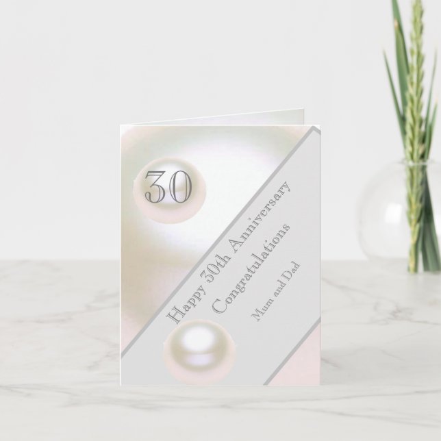 Carte 30e anniversaire du Mariage Pearl (Devant)