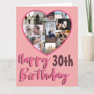 Carte 30e anniversaire n'importe quel âge Photo Collage 
