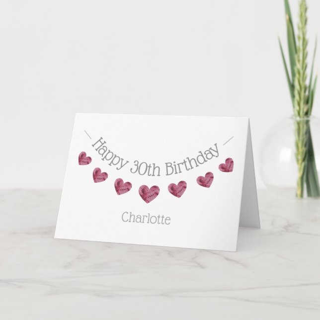 Carte 30e anniversaire ou tout autre tricot de boudin de (Devant)