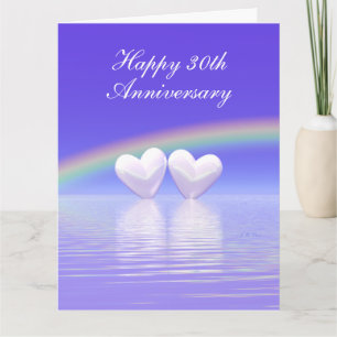 Carte 30e anniversaire Pearl Hearts Tall Big