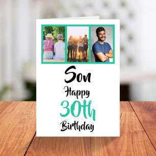 Carte 30e anniversaire Son vert photo moderne Collage