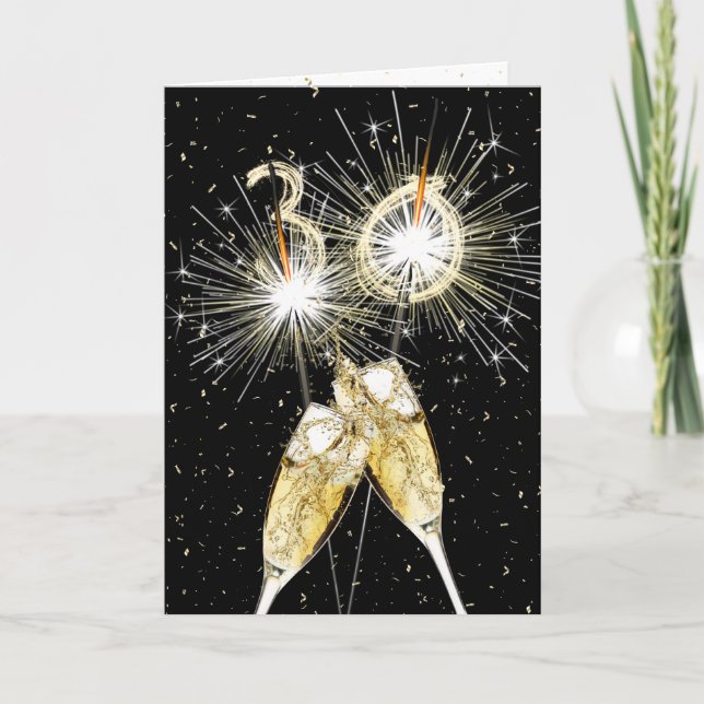 Carte 30e anniversaire Sparklers and Champagne Toast (Devant)