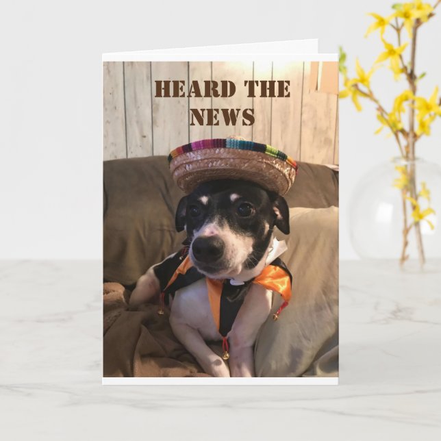 Carte "30e ANNIVERSAIRE" VOEU DE CHIEN COOL (Fleur jaune)