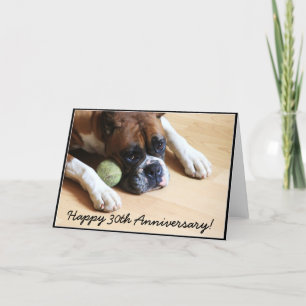 Carte 30e Anniversary boxer dog greeting card