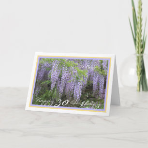Carte 30ème Anniversaire Amy Purple Wisteria Elégant cad