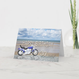 Carte 30ème anniversaire avec moto