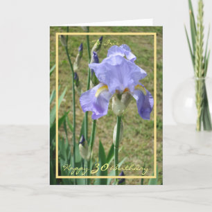Carte 30ème Anniversaire Purple Mauve Iris Elegant Gold 