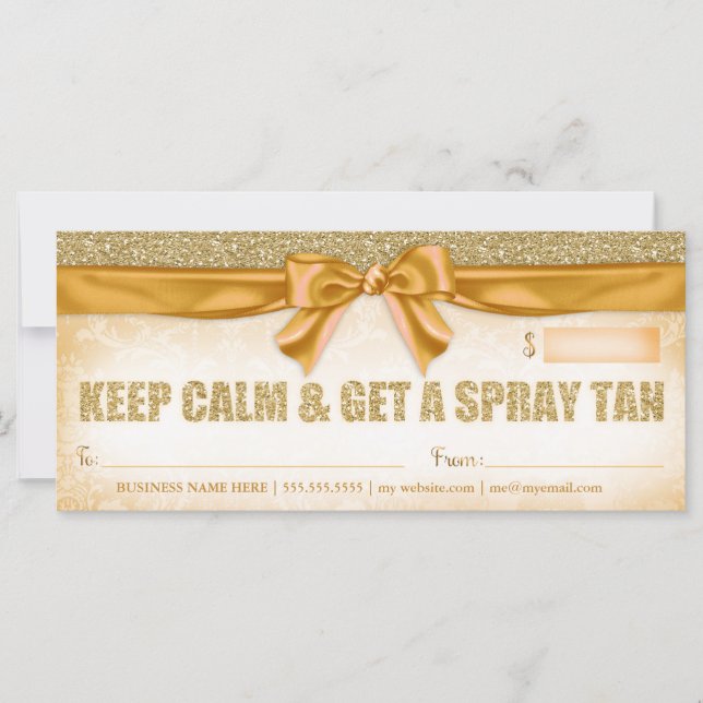 Carte 311 Certificat-cadeau de tan Spray (Devant)