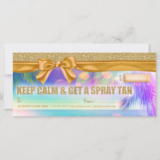 Carte 311 Certificat-cadeau Radiant Palm Spray Tan (Devant)