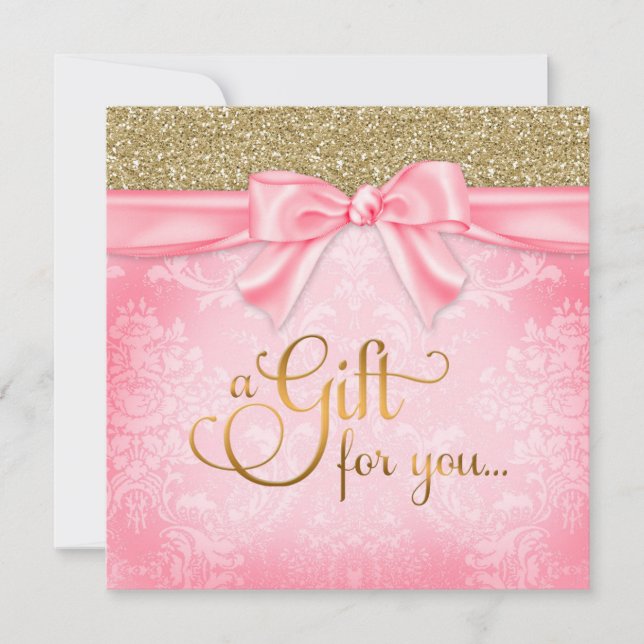 Carte 311 Pink Faux Parties scintillant certificat cadea (Devant)