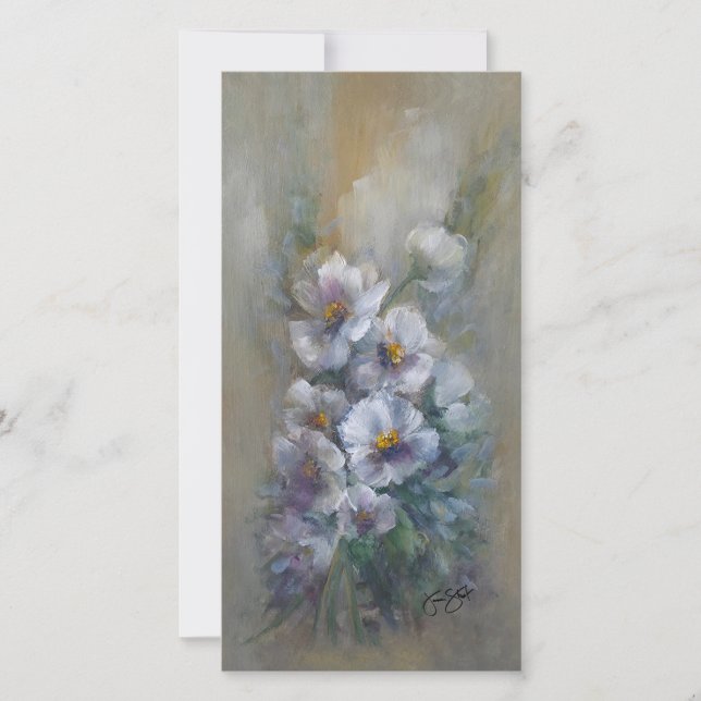 Carte 318 white floral 4 x 8" card (Devant)