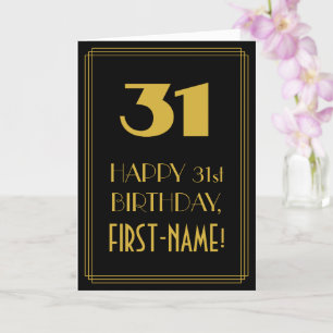 Carte 31e anniversaire ~ Art Déco Inspiré Look "31" & No
