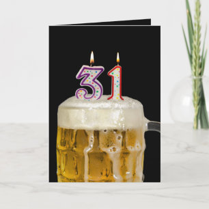Carte 31e Anniversaire Bière en noir