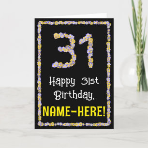 Carte 31e anniversaire : Floral Flowers Numéro, Nom pers