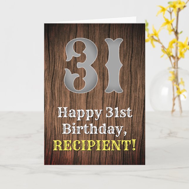 Carte 31e anniversaire : Pays inspiré par l'Ouest Look,  (Fleur jaune)