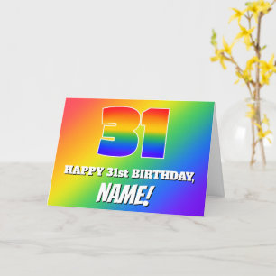 Carte 31st Birthday: Multicolored Rainbow Pattern # 31