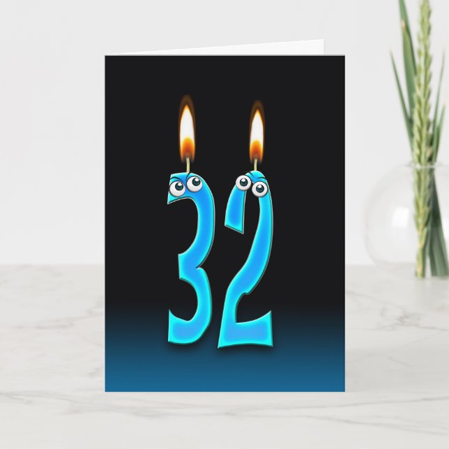 Carte 32e anniversaire bougies (Devant)