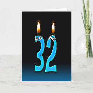 Carte 32e anniversaire bougies